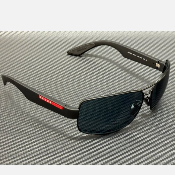 PRADA Matte Black Men's 65 mm Sunglasses - Picture 1 of 5